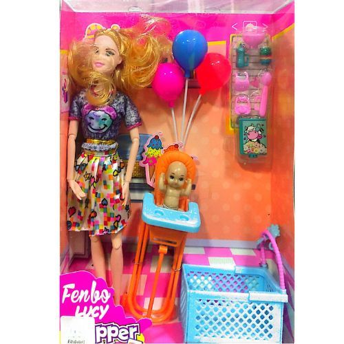 Muñeca Set con diseño infantil ideal para juego de roles