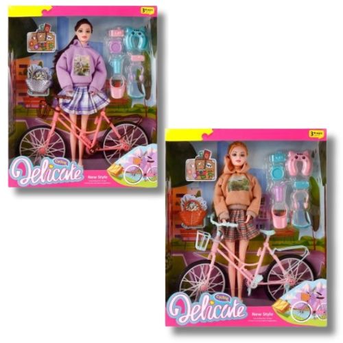 Muñeca Bicicleta con diseño infantil ideal para juego de roles