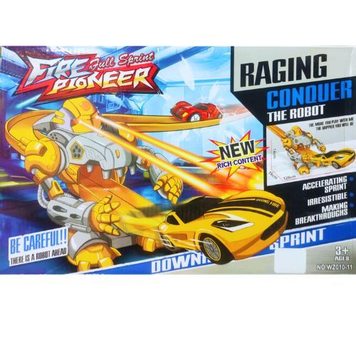 Pista De Robot con pista de carreras para autos de juguete