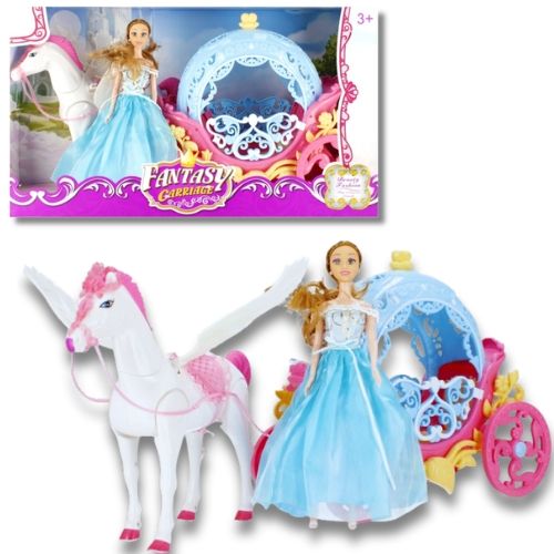 Muñeca Con Carruaje con diseño infantil ideal para juego de roles azul