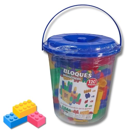 Bloques Didacticos X 120 Unds Balde educativo para niños