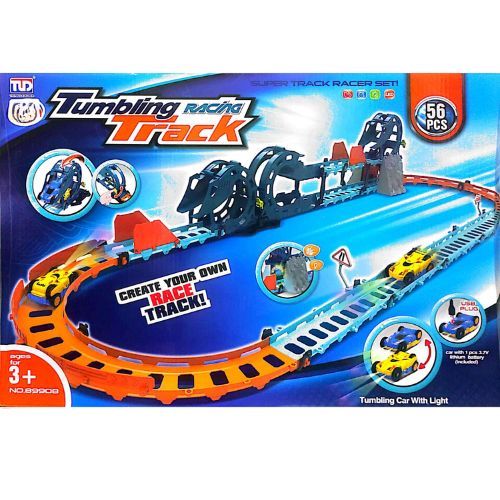 Pista Doble Faz Luces con pista de carreras para autos de juguete