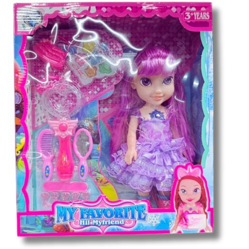 Muñeca Accesorios con diseño infantil ideal para juego de roles morada