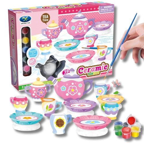 Set D/Vajilla Ceramica P/Pintar educativo para niños