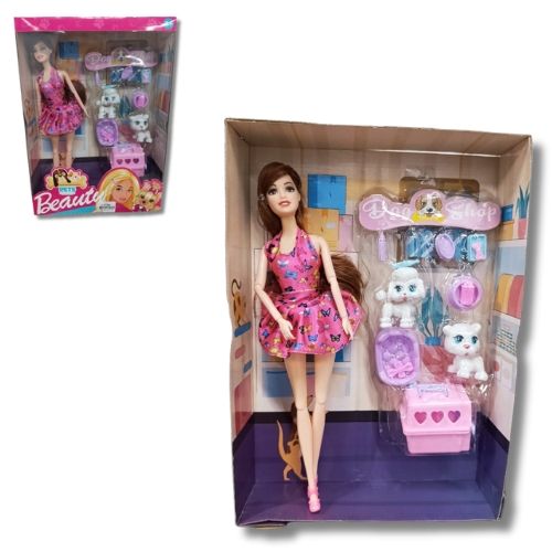 Muñeca Caja Accesorios con diseño infantil ideal para juego de roles mascotas