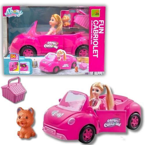 Muñeca Con Accesorios con diseño infantil ideal para juego de roles carro