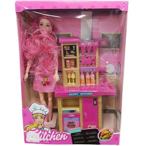 Muñeca Accesorios con diseño infantil ideal para juego de roles rosada