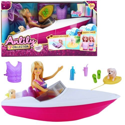Lancha Con Muñeca con diseño infantil ideal para juego de roles
